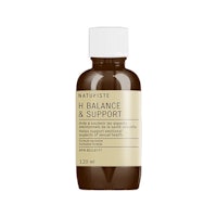 a bottle of h - balance support on a white background