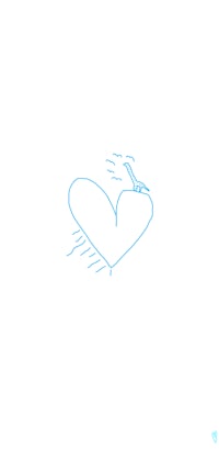 a drawing of a heart on a white background