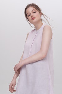 sleeveless linen dress lilac
