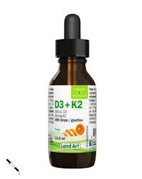 a bottle of d + k2 on a white background