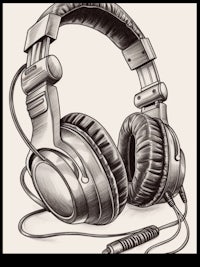 a drawing of a pair of headphones