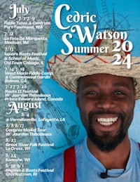 a poster with a man in a straw hat
