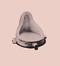 an image of a urinal on a pink background