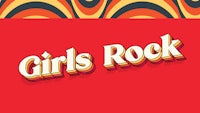 girls rock logo on a red background