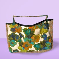 a bag with a floral pattern on it