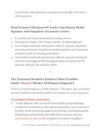 a sheet of paper with information about a treatment plan for a patient