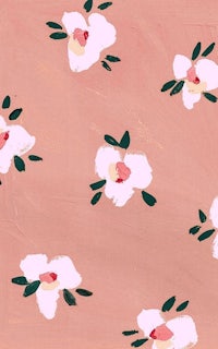 a pink floral pattern on a pink background