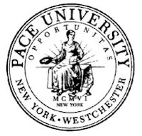 pace university logo in black and white