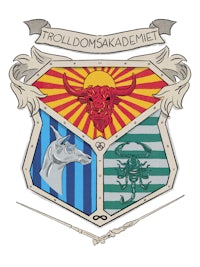 a crest with the words trollsacademet