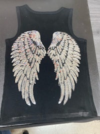 sequin angel wings tank top
