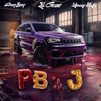 a purple jeep with the words pb & j on it
