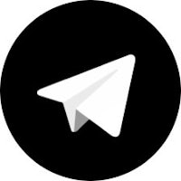 the telegram logo in a black circle