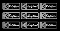 a set of six kippon logos on a black background