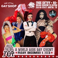 a flyer for the gay shop world aids day event