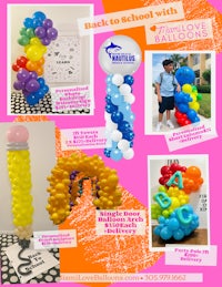 a variety of balloons for a back to school party