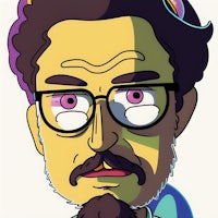 a cartoon of a man with glasses and a beard