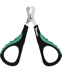 a pair of scissors with green handles on a white background
