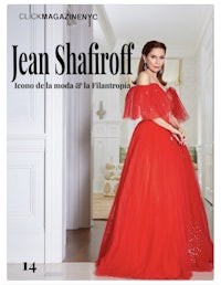 jean shafroff in a red dress on the cover of a magazine