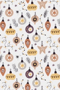 a seamless pattern with christmas ornaments on a white background