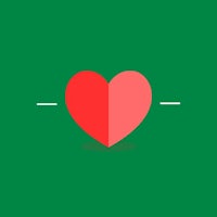 a heart icon on a green background
