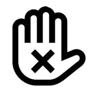 a black hand with an x on it