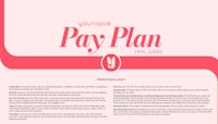 a pink page with the words'pay plan'