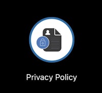 privacy policy icon on a black background