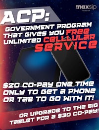 a poster with the text acp government program cell phone unlimited service