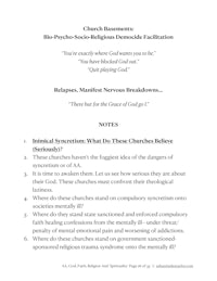 a sheet of paper with a question about the church