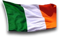 an irish flag flying in the wind
