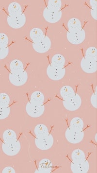 a snowman pattern on a pink background