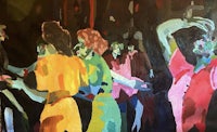 a painting of people dancing at a party
