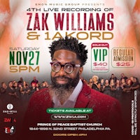 a flyer for zak williams and 1 akord