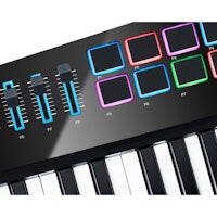 a black keyboard with colorful buttons on it