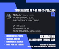 a trade alert with the words trade alerted at 7 pm tuesday