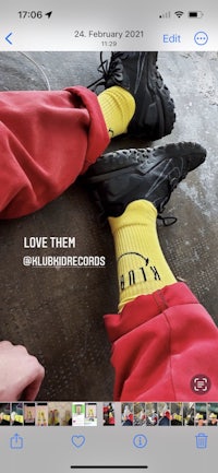a picture of a pair of socks with the words love them