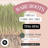 a flyer with the words bare roots