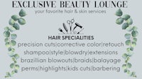 a flyer for the exclusive beauty lounge