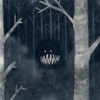 an illustration of a monster in the woods