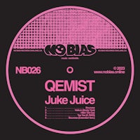 a black and pink label with the words qemist juke juice