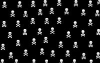 white skulls on a black background