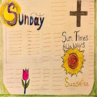 a drawing of sun times all the time with a cross and a cross