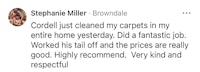 stephen miller miller just cleaned my carpets in my home yesterday