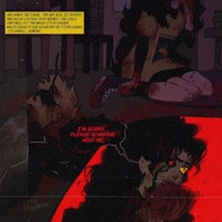 a comic page with a girl and a man in a dark room