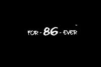 a black background with the word 86 ever written on it