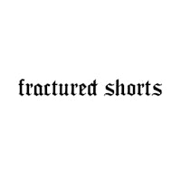fractured shorts on a white background