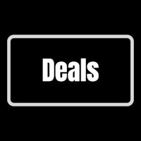 the word deals on a black background