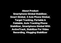 about product smart gimbal stabilizer smart target tracking phone gimbal