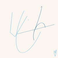 a drawing of the letter k on a white background