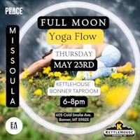 a flyer for a full moon yoga flow